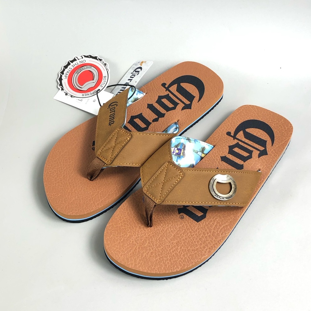 Corona Brown Logo Flip Flop Sandals - Picture 4 of 8
